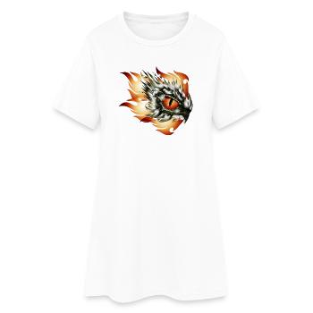 Tatouage de l’œil magique d’un dragon en flammes - Robe T-shirt Femme - blanc - Devant