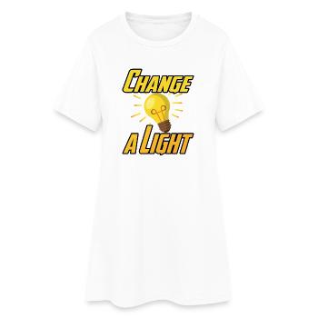 Change a Light - Frauen T-Shirt-Kleid - Weiß - Vorne