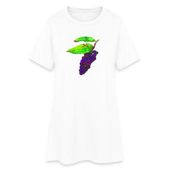 Beeren, Blätter, küchenmotive - Frauen T-Shirt-Kleid - Weiß - Vorne