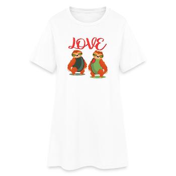 LOVE SLOTH OLIVES COSTUMES POUR COUPLES - Robe T-shirt Femme - blanc - Devant