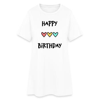 ALLES GUTE ZUM GEBURTSTAG. ALLES GUTE ZUM GEBURTSTAG. JAHRESTAG. - Frauen T-Shirt-Kleid - Weiß - Vorne