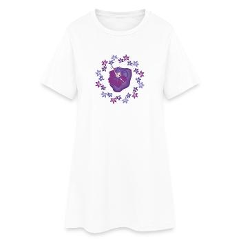 Fantasy Dancer with Lavender Flower - Women’s T-Shirt Dress - white - Front