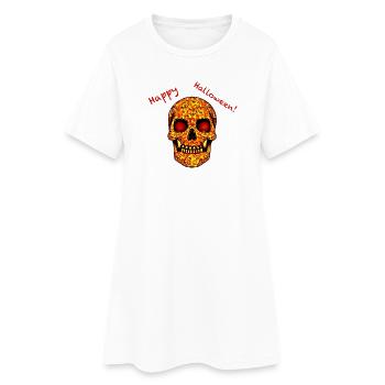 Scary Halloween skull - Women’s T-Shirt Dress - white - Front