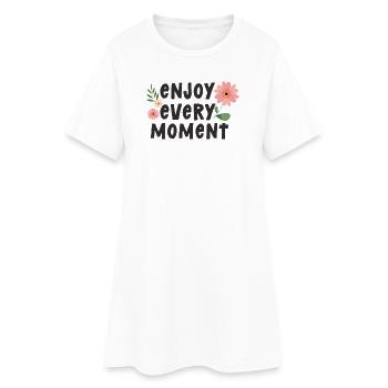 Profitez de chaque instant - Robe T-shirt Femme - blanc - Devant