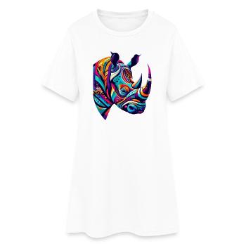 Rhinocéros - Robe T-shirt Femme - blanc - Devant