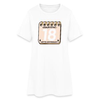 18. Geburtstag - GÄSTELISTE GÄSTEEINTRAG - Frauen T-Shirt-Kleid - Weiß - Vorne