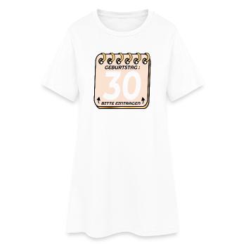 30. Geburtstag Dekoration - Gästeliste Erinnerung - Frauen T-Shirt-Kleid - Weiß - Vorne