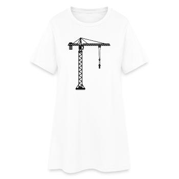 Construction crane for crane operator - Women’s T-Shirt Dress - white - Front