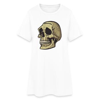 Totenkopf - Frauen T-Shirt-Kleid - Weiß - Vorne