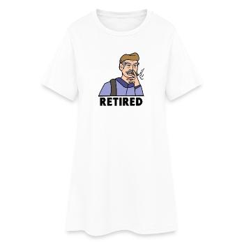 Retraité Départ à la retraite Loisirs Hors Senior - Robe T-shirt Femme - blanc - Devant