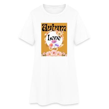 Aurum Love Blütenkreis - Frauen T-Shirt-Kleid - Weiß - Vorne