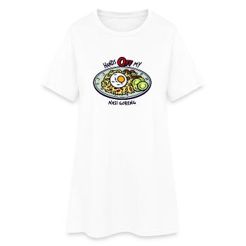 Pas touche à mon nasi goreng ! - Robe T-shirt Femme - blanc - Devant