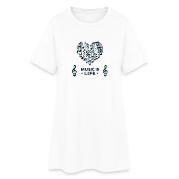 Music is life - Women’s T-Shirt Dress - white - Front