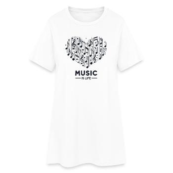Music is life - Women’s T-Shirt Dress - white - Front
