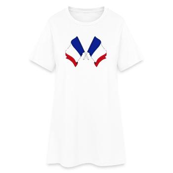 Deux drapeaux France - Robe T-shirt Femme - blanc - Devant