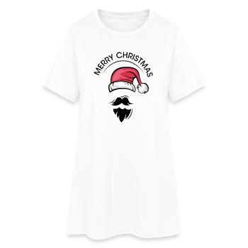 Merry Christmas Symbol xmas Santa Claus Graphic - Women’s T-Shirt Dress - white - Front