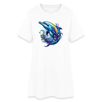 Dolphin - Women’s T-Shirt Dress - white - Front