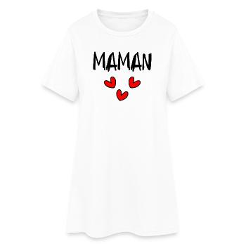 NOËL. ANNEE. ANNIVERSAIRE. RETRAITE. PAPA. MAMAM. - Robe T-shirt Femme - blanc - Devant