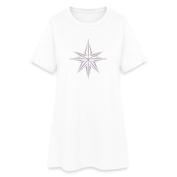 Poinsettia minimaliste : festif - Robe T-shirt Femme - blanc - Devant