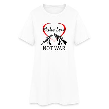 Against War - Gegen Krieg - Frauen T-Shirt-Kleid - Weiß - Vorne