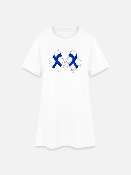 Deux drapeaux de la Finlande croisés - Robe T-shirt Femme - blanc