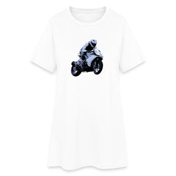 Motocyclette - Robe T-shirt Femme - blanc - Devant