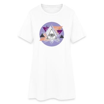 Oeil triangulaire géométrique avec auras - Robe T-shirt Femme - blanc - Devant
