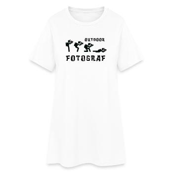 Outdoor Fotograf - Frauen T-Shirt-Kleid - Weiß - Vorne