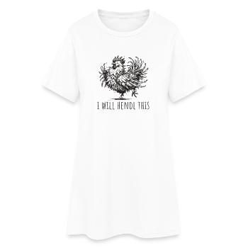 i will hendl this hahn lustig henne dialekt - Frauen T-Shirt-Kleid - Weiß - Vorne