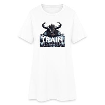 Entraînez-vous à la bête dure - Robe T-shirt Femme - blanc - Devant