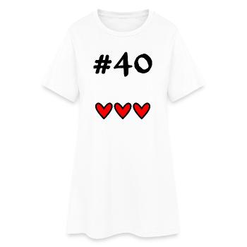 40. 40 ANS. 40e ANNIVERSAIRE. ANNIVERSAIRE 40 ANS. - Robe T-shirt Femme - blanc - Devant