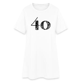 40. 40 YEARS. 40th ANNIVERSARY. 40TH ANNIVERSARY. - Women’s T-Shirt Dress - white - Front
