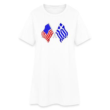 USA flag and Greece flag - Women’s T-Shirt Dress - white - Front