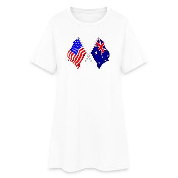 Drapeau des États-Unis et drapeau de l’Australie - Robe T-shirt Femme - blanc - Devant