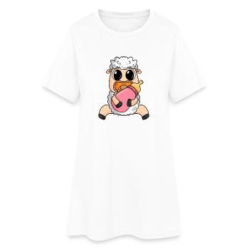 Baby Schaf - Frauen T-Shirt-Kleid - Weiß - Vorne