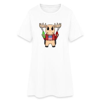 Préposé à la station-service Moose Gas Station - Robe T-shirt Femme - blanc - Devant