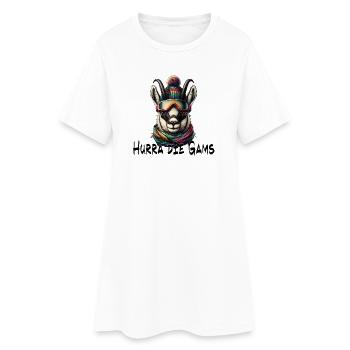 hurra die gams apres ski schifahren winter - Frauen T-Shirt-Kleid - Weiß - Vorne