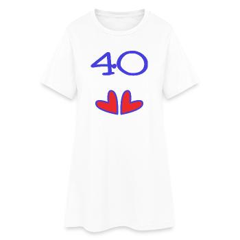 40. 40 ANS. 40e ANNIVERSAIRE. ANNIVERSAIRE 40 ANS. - Robe T-shirt Femme - blanc - Devant