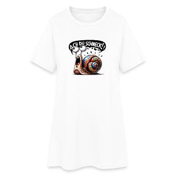 Ach du Schneck wortspiel lustig ach du Schreck - Frauen T-Shirt-Kleid - Weiß - Vorne