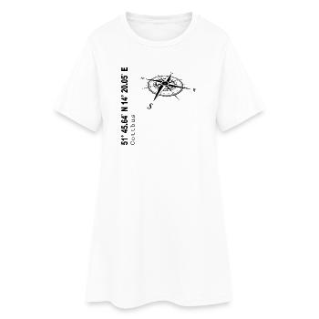 Koordinaten Cottbus - Frauen T-Shirt-Kleid - Weiß - Vorne