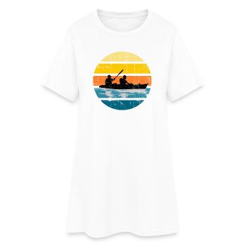 Kayak Duo Sunset Silhouette Circle - Women’s T-Shirt Dress - white - Front