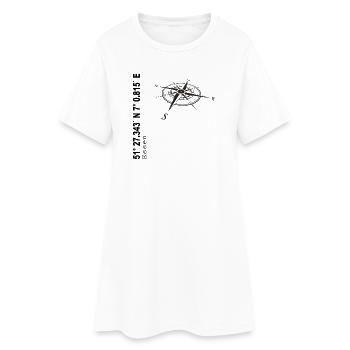 Koordinaten Essen - Frauen T-Shirt-Kleid - Weiß - Vorne