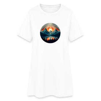 Montagnes géométriques, beau coucher de soleil - Robe T-shirt Femme - blanc - Devant