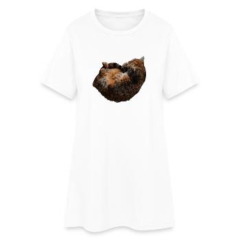 entspannte Katze, tabby motive - Frauen T-Shirt-Kleid - Weiß - Vorne