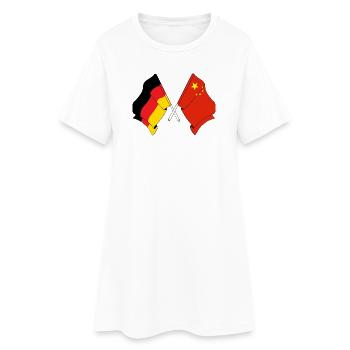 Drapeau de l’Allemagne et drapeau de la Chine - Robe T-shirt Femme - blanc - Devant