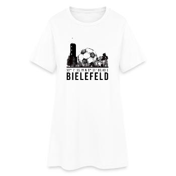 Koordinaten Bielefeld - Frauen T-Shirt-Kleid - Weiß - Vorne