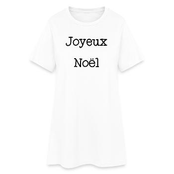 NOËL. JOYEUX NOËL. MERRY CHRISTMAS. NOUVEL AN - Robe T-shirt Femme - blanc - Devant