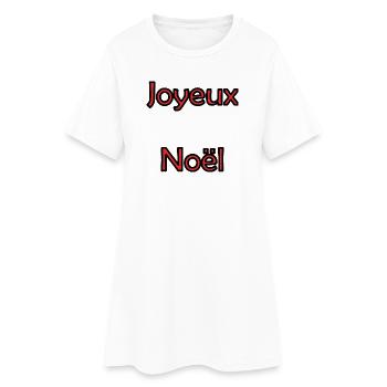 NOËL. JOYEUX NOËL. MERRY CHRISTMAS. NOUVEL AN - Robe T-shirt Femme - blanc - Devant