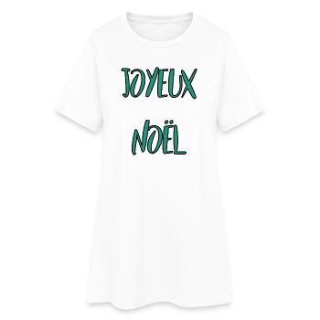 NOËL. JOYEUX NOËL. MERRY CHRISTMAS. NOUVEL AN - Robe T-shirt Femme - blanc - Devant