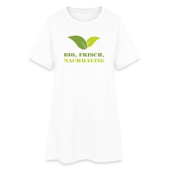 Bio Frisch Nachhaltig Biobauer Landwirt Geschenk - Frauen T-Shirt-Kleid - Weiß - Vorne